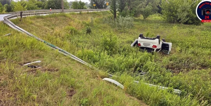wypadek karczew,dachowanie karczew,wypadek droga wojewódzka 801,wypadek 801 karczew,policja otwock