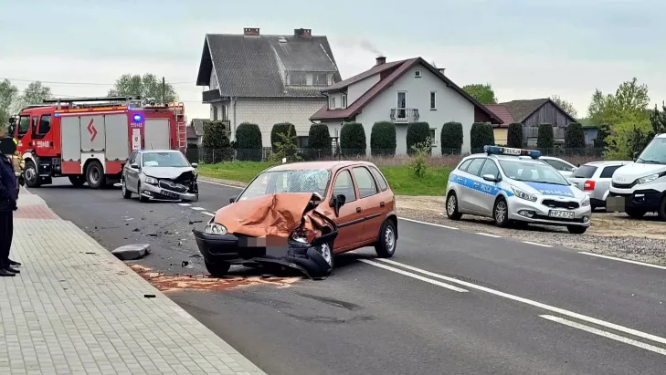 wypadek osieck,wypadek droga wojewódzka,wypadek tiry,utrudnienia kołbiel,utrudnienia osieck,kolizja ciężarówek