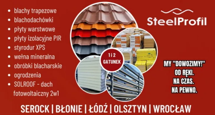 Warszawa,steelprofil,płyty pir,pir,plyta,blacha,dach,dachówka,blachodachówka