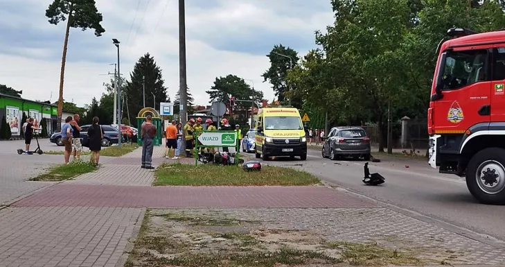 wypadek otwock,kolizja otwock,straż pożarna otwock,wypadek motocyklista otwock,policja otwock